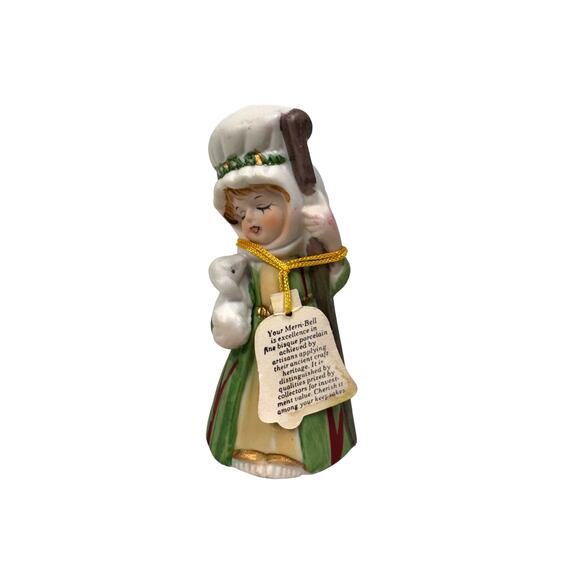 Vintage JASCO Merri-Bells Shepherd Girl with Lamb 1978 Christmas Holiday Bell - Picture 3 of 8